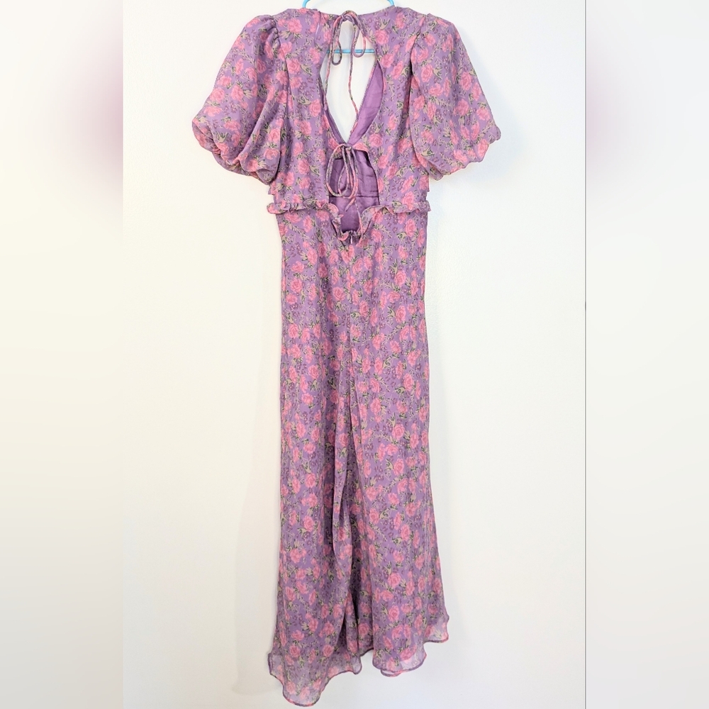 NWOT ASTR the Label Esperanza Floral Puff Sleeve Midi Dress - Picture 5 of 6